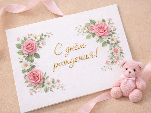 Открытка с 3D-фольгой для бренда и личных поздравлений